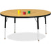 Berries Berries Elementary Height Color Top Round Table - Gray Round Top - Four Leg Base - 4 Legs - Height Adjustable - 15" to 24" Adjustment x 1.13" Table Top Thickness x 48" Table Top Diameter - 24" Height - Art, Craft - Assembly Required - Powder Coate
