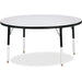 Jonti-Craft Berries Elementary Height Color Edge Round Table - Black Round Top - Four Leg Base - 4 Legs - Height Adjustable - 15" to 24" Adjustment x 1.13" Table Top Thickness x 48" Table Top Diameter - 24" Height - Art, Craft - Assembly Required - Freckl