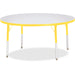 Jonti-Craft Berries Elementary Height Color Edge Round Table - Yellow Round Top - Four Leg Base - 4 Legs - Height Adjustable - 15" to 24" Adjustment x 1.13" Table Top Thickness x 48" Table Top Diameter - 24" Height - Art, Craft - Assembly Required - Freck