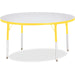Jonti-Craft Berries Adult Height Color Edge Round Table - Laminated Round, Yellow Top - Four Leg Base - 4 Legs - Height Adjustable - 24" to 31" Adjustment x 1.13" Table Top Thickness x 48" Table Top Diameter - 31" Height - Art, Craft - Assembly Required -