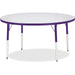 Jonti-Craft Berries Adult Height Color Edge Round Table - Laminated Round, Purple Top - Four Leg Base - 4 Legs - Height Adjustable - 24" to 31" Adjustment x 1.13" Table Top Thickness x 48" Table Top Diameter - 31" Height - Art, Craft - Assembly Required -