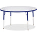 Jonti-Craft Berries Adult Height Color Edge Round Table - Gray Round, Laminated Top - Four Leg Base - 4 Legs - Height Adjustable - 24" to 31" Adjustment x 1.13" Table Top Thickness x 48" Table Top Diameter - 31" Height - Art, Craft - Assembly Required - P