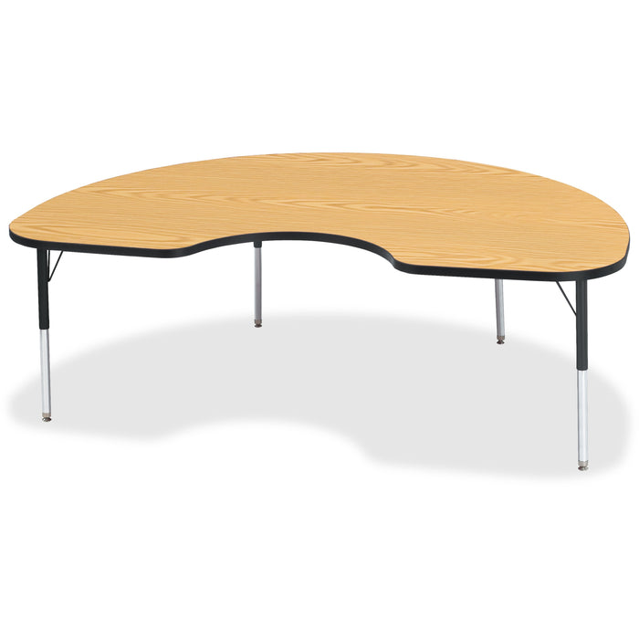 Jonti-Craft Berries Elementary Height Color Top Kidney Table - Black Oak Kidney-shaped, Laminated Top - Four Leg Base - 4 Legs - Height Adjustable - 15" to 24" Adjustment - 72" Table Top Length x 48" Table Top Width x 1.13" Table Top Thickness - 24" Heigh