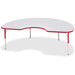 Jonti-Craft Berries Elementary Height Color Edge Kidney Table - Laminated Kidney-shaped, Red Top - Four Leg Base - 4 Legs - Height Adjustable - 15" to 24" Adjustment - 72" Table Top Length x 48" Table Top Width x 1.13" Table Top Thickness - 24" Height - A