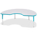 Jonti-Craft Berries Elementary Height Color Edge Kidney Table - Laminated Kidney-shaped, Teal Top - Four Leg Base - 4 Legs - Height Adjustable - 15" to 24" Adjustment - 72" Table Top Length x 48" Table Top Width x 1.13" Table Top Thickness - 24" Height -