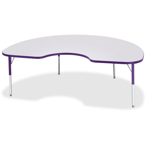 Jonti-Craft Berries Elementary Height Color Edge Kidney Table - Laminated Kidney-shaped, Purple Top - Four Leg Base - 4 Legs - Height Adjustable - 15" to 24" Adjustment - 72" Table Top Length x 48" Table Top Width x 1.13" Table Top Thickness - 24" Height