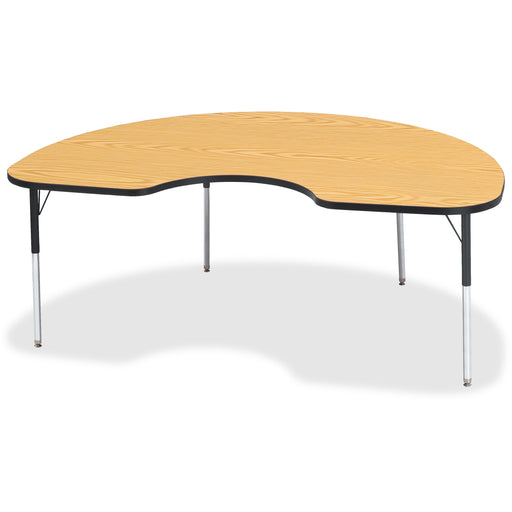 Jonti-Craft Berries Adult Color Top Kidney Table - Black Oak Kidney-shaped, Laminated Top - Four Leg Base - 4 Legs - Height Adjustable - 24" to 31" Adjustment - 72" Table Top Length x 48" Table Top Width x 1.13" Table Top Thickness - 31" Height - Art, Cra