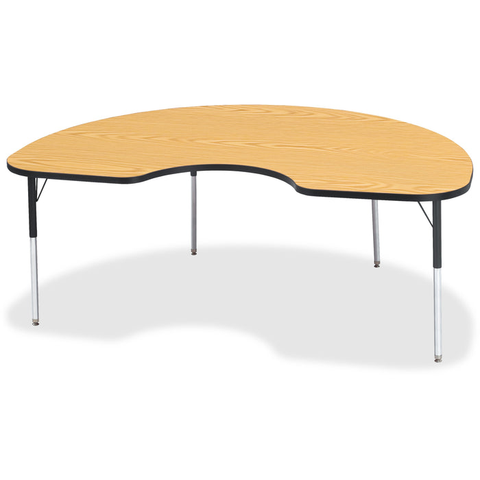 Jonti-Craft Berries Adult Color Top Kidney Table - Black Oak Kidney-shaped, Laminated Top - Four Leg Base - 4 Legs - Height Adjustable - 24" to 31" Adjustment - 72" Table Top Length x 48" Table Top Width x 1.13" Table Top Thickness - 31" Height - Art, Cra