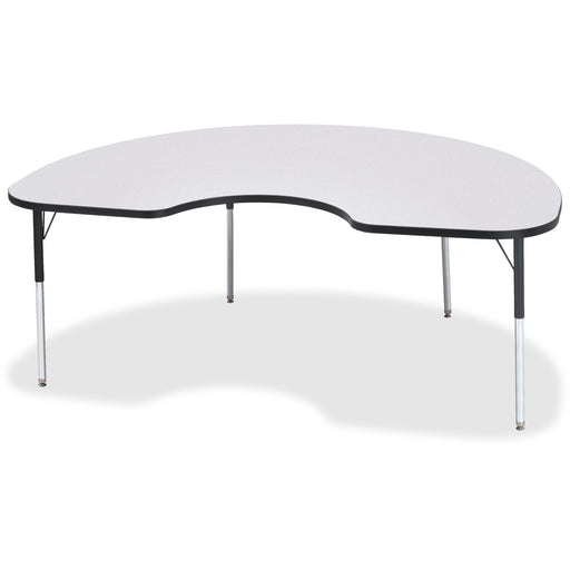 Jonti-Craft Berries Adult Height Prism Color Edge Kidney Table - Black Kidney-shaped, Laminated Top - Four Leg Base - 4 Legs - Height Adjustable - 24" to 31" Adjustment - 72" Table Top Length x 48" Table Top Width x 1.13" Table Top Thickness - 31" Height