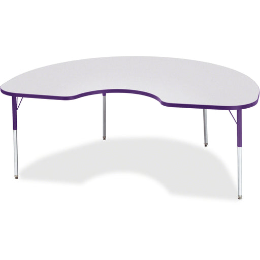 Jonti-Craft Berries Adult Height Prism Color Edge Kidney Table - Gray Kidney-shaped, Laminated Top - Four Leg Base - 4 Legs - Height Adjustable - 24" to 31" Adjustment - 72" Table Top Length x 48" Table Top Width x 1.13" Table Top Thickness - 31" Height -