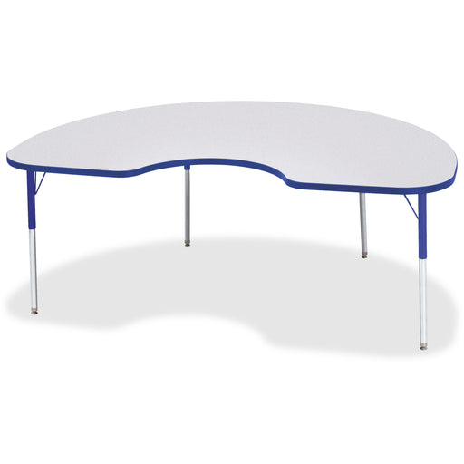 Jonti-Craft Berries Adult Height Prism Color Edge Kidney Table - Blue Kidney-shaped, Laminated Top - Four Leg Base - 4 Legs - Height Adjustable - 24" to 31" Adjustment - 72" Table Top Length x 48" Table Top Width x 1.13" Table Top Thickness - 31" Height -