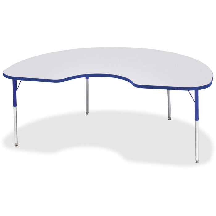 Jonti-Craft Berries Adult Height Prism Color Edge Kidney Table - Blue Kidney-shaped, Laminated Top - Four Leg Base - 4 Legs - Height Adjustable - 24" to 31" Adjustment - 72" Table Top Length x 48" Table Top Width x 1.13" Table Top Thickness - 31" Height -