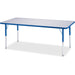 Jonti-Craft Berries Elementary Height Color Edge Rectangle Table - Blue Rectangle Top - Four Leg Base - 4 Legs - Height Adjustable - 15" to 24" Adjustment - 72" Table Top Length x 30" Table Top Width x 1.13" Table Top Thickness - 24" Height - Art, Craft -