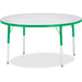 Jonti-Craft Berries Adult Height Color Edge Round Table - Green Round, Laminated Top - Four Leg Base - 4 Legs - Height Adjustable - 24" to 31" Adjustment x 1.13" Table Top Thickness x 48" Table Top Diameter - 31" Height - Art, Craft - Assembly Required -