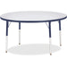 Jonti-Craft Berries Adult Height Color Edge Round Table - Laminated Round, Gray Top - Four Leg Base - 4 Legs - Height Adjustable - 24" to 31" Adjustment x 1.13" Table Top Thickness x 48" Table Top Diameter - 31" Height - Art, Craft - Assembly Required - P
