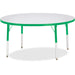 Jonti-Craft Berries Elementary Height Color Edge Round Table - Green Round Top - Four Leg Base - 4 Legs - Height Adjustable - 15" to 24" Adjustment x 1.13" Table Top Thickness x 48" Table Top Diameter - 24" Height - Art, Craft - Assembly Required - Freckl
