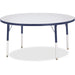 Jonti-Craft Berries Elementary Height Color Edge Round Table - Navy Round Top - Four Leg Base - 4 Legs - Height Adjustable - 15" to 24" Adjustment x 1.13" Table Top Thickness x 48" Table Top Diameter - 24" Height - Art, Craft - Assembly Required - Freckle