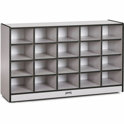 Jonti-Craft Rainbow Accents Toddler Single Storage - 20 Compartment(s) - 29.50" Height x 48" Width x 15" Depth - Laminated, Chip Resistant - Black - Rubber - 1 Each