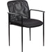 Lorell Reception Side Chair with Molded Cap Arms - Black Seat Color - Mesh Back Material - Steel Frame Material - Four-legged Base - 1 Each