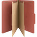 Nature Saver 2/5 Tab Cut Legal Recycled Classification Folder - 8 1/2" x 14" - 6 Fastener - 2" for Folder, 1" for Divider - 2 Divider - 25 pt. - Pressboard - Red - Tyvek Gusset - 100% Recycled - 10 / Box