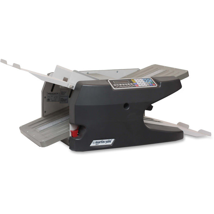 Martin Yale Premier SmartFold Electronic Folding Machine - 15000 Sheets/Hour - Z Fold, Double Parallel Fold, Half-fold, Gate Fold, Engineering Fold (AKA short Z), Letter Fold - Charcoal - 1 Each