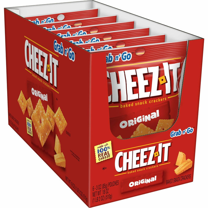 Cheez-It Cheez-It Baked Snack Crackers - Original - 1 Serving Pouch - 3 oz - 6 / Box