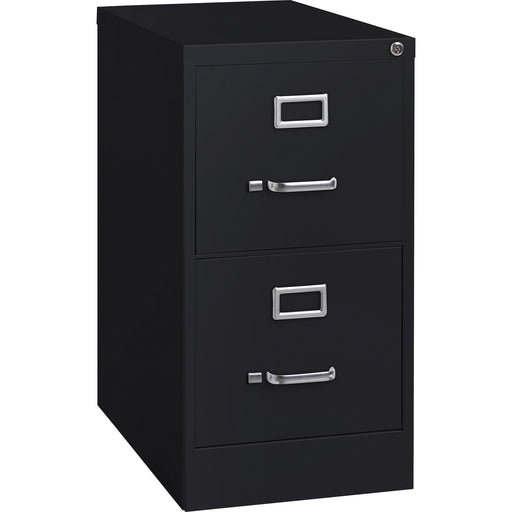 Lorell Fortress Series 22" Commercial-Grade Vertical File Cabinet - 15" Width x 22" Depth x 28.4" Height - 2 x Drawer(s) for File - Letter - Lockable, Ball-bearing Suspension - Black - Steel - Recycled - 1 Each