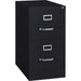 Lorell Fortress Series 22" Commercial-Grade Vertical File Cabinet - 15" Width x 22" Depth x 28.4" Height - 2 x Drawer(s) for File - Letter - Lockable, Ball-bearing Suspension - Black - Steel - Recycled - 1 Each