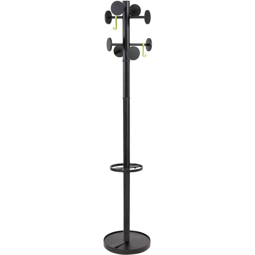 Alba Coat Stand - 2 Hooks - 8 Pegs - 11.02 lb (5 kg) Capacity - 69.3" Height - for Coat, Garment, Clothes - Powder Coated - 1 Each