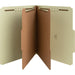 Nature Saver 2/5 Tab Cut Letter Recycled Classification Folder - 8 1/2" x 11" - 2" Expansion - Prong K Style Fastener - 2" for Folder, 1" for Divider - 2 Divider - 25 pt. - Fiberboard, Pressboard, Tyvek - Gray/Green - Eco-friendly, Durable, Tyvek Gusset -