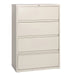 Lorell Fortress Series Lateral File - 36" Width x 18.6" Depth x 52.5" Height - 4 x Drawer(s) for File - Letter, Legal, A4 - Ball-bearing Suspension, Interlocking, Heavy Duty, Recessed Handle, Leveling Glide - Putty - Metal - Recycled - 1 Each