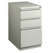 Lorell 23" Box/Box/File Mobile File Cabinet with Full-Width Pull - 15" Width x 22.9" Depth x 27.7" Height - 3 x Drawer(s) for Box, File - Letter - Vertical - Ball-bearing Suspension, Security Lock, Recessed Handle - Light Gray - Steel - Recycled - 1 Each