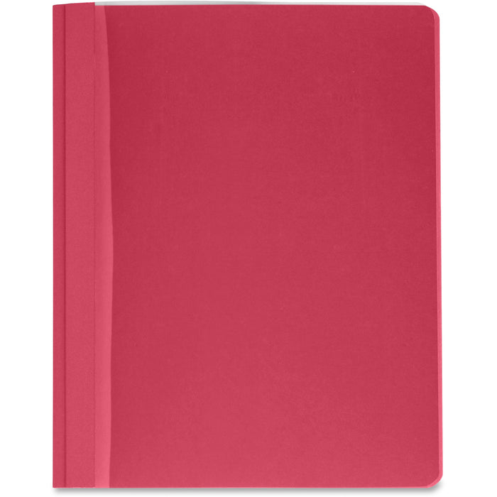 Business Source Letter Report Cover - 8 1/2" x 11" - 100 Sheets Capacity - 3 x Prong Fastener - Red - Textured, Non-stick - 25 / Box