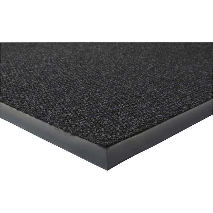 Genuine Joe Ultraguard Berber Heavy Traffic Mat - Hard Floor, Indoor, Outdoor - 72" Length x 48" Width - Rubber - Charcoal Black - 1 Each