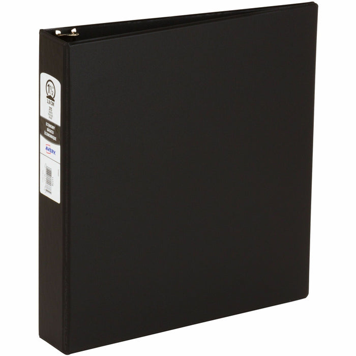 Avery® Standard Binder, 1.5" Round Rings, Color May Vary (11778) - 1 1/2" Binder Capacity - Letter - 8 1/2" x 11" Sheet Size - 275 Sheet Capacity - 2 1/10" Spine Width - 3 x 1.50" Ring - Fastener: Round Ring - Pocket: 2, Internal - Polypropylene - Black,