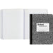TOPS Wide-Ruled Composition Book - 100 Sheets - Sewn - Wide Ruled Front Ruling - Ruled Red Margin - 9 3/4" x 7 1/2" Sheet Size - 0.25" Height x 7.5" Width x 9.8" Length - White Paper - Black Marble, White Cover - Hard Cover - 1 Each