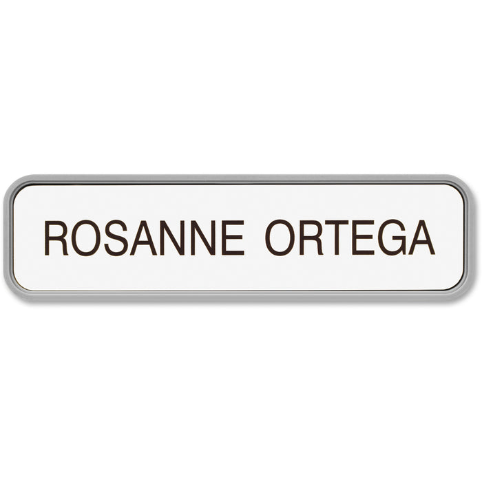 Xstamper Designer Framed Wall/Door Sign - 8" Width x 2" Height - Rectangular Shape - Rounded Corner - Plastic - 1 Each