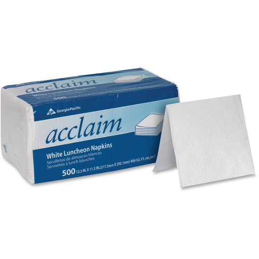 Dixie 1/4-Fold Luncheon Napkin by GP Pro - 1 Ply - Quarter-fold - 12.50" Width x 11.50" Length - White - 500/Pack - 12 / Carton