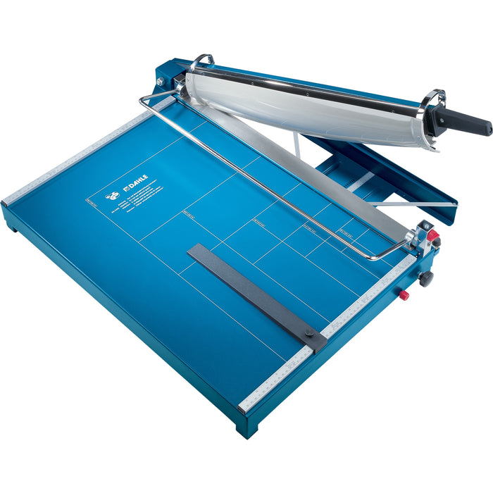 Dahle 567 Premium Guillotine Trimmer - 35 Sheet Cutting Capacity - 21" Cutting Length - 8" Height x 14.4" Width x 23.6" Length - Self-sharpening, Adjustable Paper Guide, Sturdy, Non-skid Rubber Feet, Self-sharpening Blade, Adjustable Alignment Guide, Meta