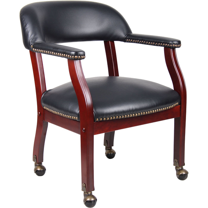 Boss Management Chair - Black - Vinyl - 1 Each