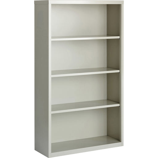 Lorell Fortress Series Bookcase - 34.5" Width x 13" Depth x 60" Height - 4 x Shelf(ves) - Light Gray - Powder Coated - Steel - Recycled - 1 Each