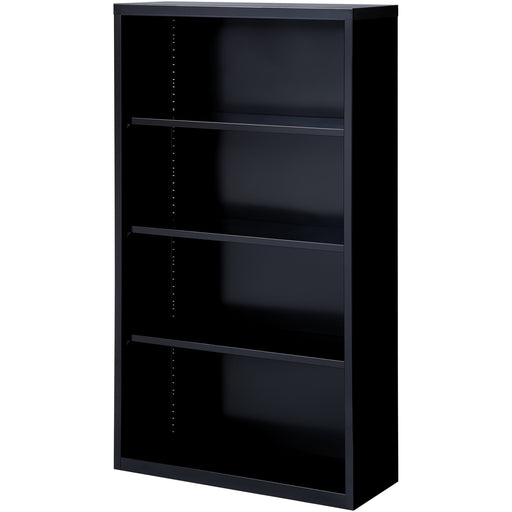 Lorell Fortress Series Bookcase - 34.5" Width x 13" Depth x 60" Height - 4 x Shelf(ves) - Black - Powder Coated - Steel - Recycled - 1 Each