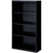 Lorell Fortress Series Bookcase - 34.5" Width x 13" Depth x 60" Height - 4 x Shelf(ves) - Black - Powder Coated - Steel - Recycled - 1 Each