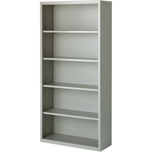 Lorell Fortress Series Bookcase - 34.5" Width x 13" Depth x 72" Height - 5 x Shelf(ves) - Light Gray - Powder Coated - Steel - Recycled - 1 Each