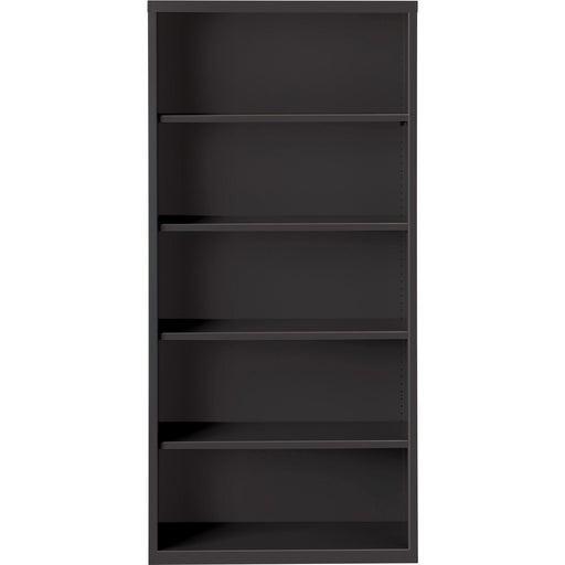 Lorell Fortress Series Bookcase - 34.5" Width x 13" Depth x 72" Height - 5 x Shelf(ves) - Black - Powder Coated - Steel - Recycled - 1 Each