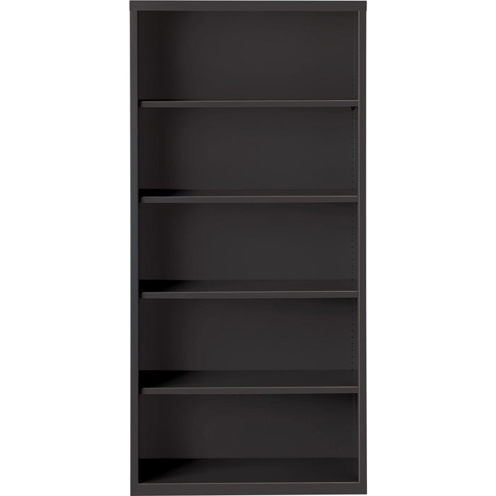 Lorell Fortress Series Bookcase - 34.5" Width x 13" Depth x 72" Height - 5 x Shelf(ves) - Black - Powder Coated - Steel - Recycled - 1 Each