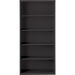 Lorell Fortress Series Bookcase - 34.5" Width x 13" Depth x 72" Height - 5 x Shelf(ves) - Black - Powder Coated - Steel - Recycled - 1 Each