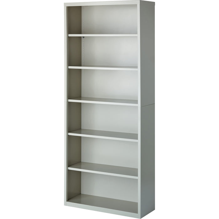 Lorell Fortress Series Bookcase - 34.5" Width x 13" Depth x 82" Height - 6 x Shelf(ves) - Light Gray - Powder Coated - Steel - Recycled - Assembly Required - 1 Each
