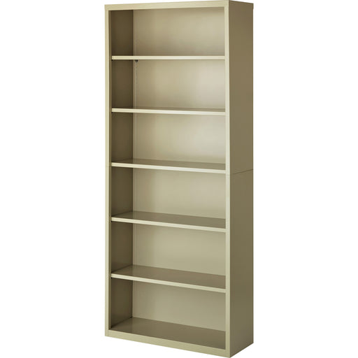 Lorell Fortress Series Bookcase - 34.5" Width x 13" Depth x 82" Height - 6 x Shelf(ves) - Putty - Powder Coated - Steel - Recycled - 1 Each