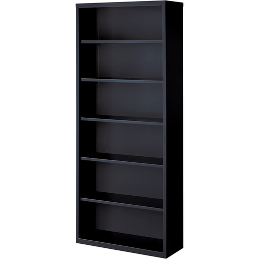 Lorell Fortress Series Bookcase - 34.5" Width x 13" Depth x 82" Height - 6 x Shelf(ves) - Black - Powder Coated - Steel - Recycled - 1 Each